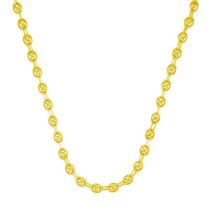 Meilleurs prix pour Collier / Chaîne Argent 925 Doré - Maille Grain de Café - 45cm