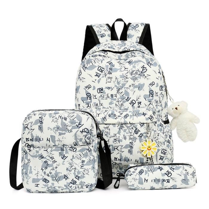 Sac à Dos, hommes et femmes 3 en 1 Sac à Dos Ado sac Université lycée Scolair bag Nylon backpack