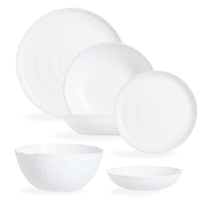 Service De Table 12 Personnes 100 Pièces - Vaisselle Porcelaine Résistante, Empilable, Lave-vaisselle/Micro-ondes