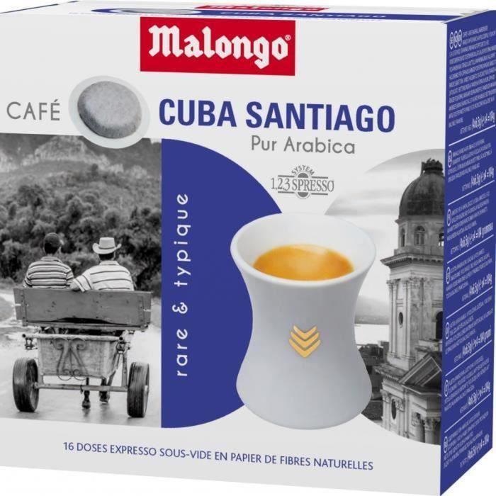 MALONGO - Expresso Cuba Santiago - 16 dosettes de café Compatibles 123  spresso - Cdiscount Au quotidien