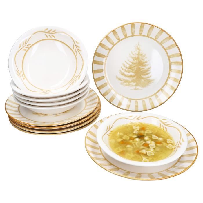 Service de table - MAMBOCAT - MamboCat Service de table sapin jaune - 12 pièces - Pour 6 personnes - Faïence Service de table - MAMBOCAT - MamboCat Service de table sapin jaune - 12 pièces - Pour 6 personnes - Faïence