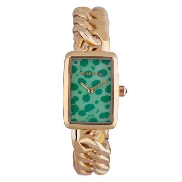 Montre Femme Manoush à Quartz Cadran Vert 22mm Et Bracelet Doré En Tissu  MS1819 , - Achat/vente montre - Cdiscount