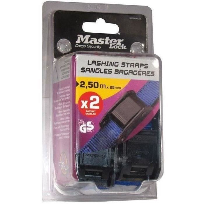 Sangles bagagères 50 m x 25 mm lot de 2 - coloris assortis