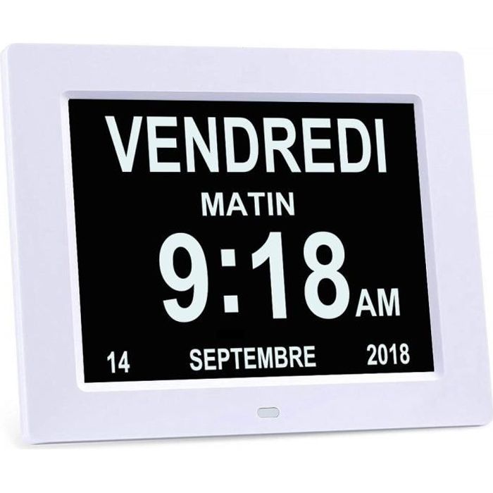 Horloge Calendrier,Calendrier Numérique pour Personnes Âgées/Alzheimer avec Date Jour et Heure