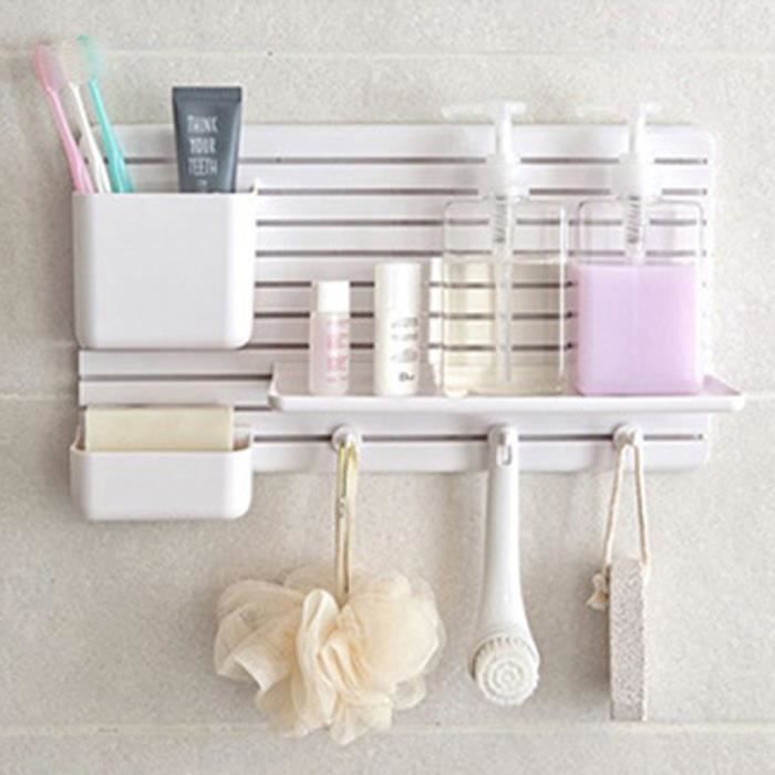 Etagere De Douche Murale En Plastique Rangement Pour Salle De Bain
