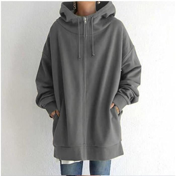 Veste Polaire Femme Avec Capuche - Doublure Polaire Chaude, Zip, Poches - Style Décontracté Pour L'hiver