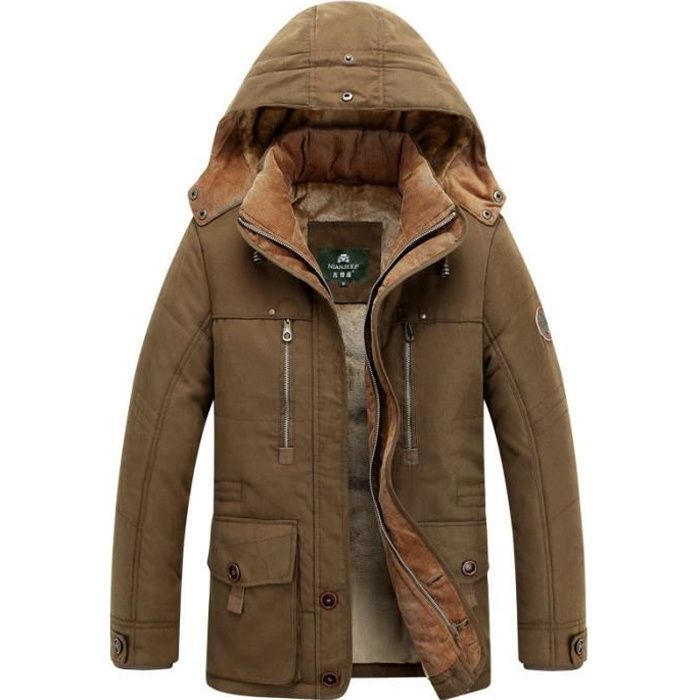 Haute Qualité Parka Hommes Hiver Longue Veste Hommes à capuche