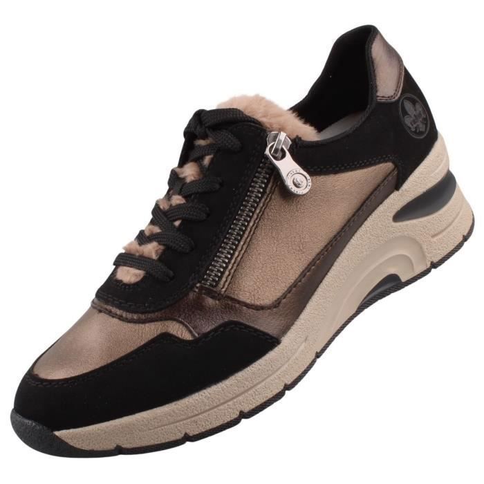 Rieker Baskets Rieker Femme Multicolore - N9301-90 - Talon Compensé 50mm - Fermeture Zip
