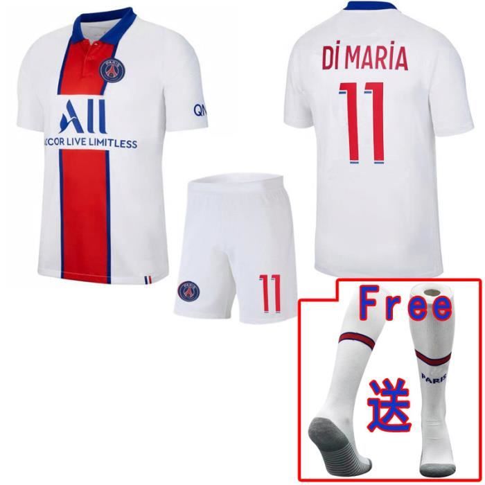 1121 Maillot De Football Blanc Big Paris Away Psg Mbappe Neymar Maillot De Football Chaussettes Gratuites Equipe Cdiscount Sport