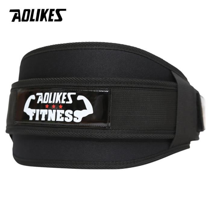 Ceinture D'haltérophilie En Néoprène - Soutien Dos - Fermeture Velcro - Noir - Taille Unique Ajustable