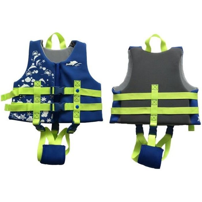 Gilet Flottaison Enfant Néoprène – Sécurité EN13138-1, Sangles Réglables, 2-9 Ans (15-35 Kg), Séchage Rapide, OEKO-TEX