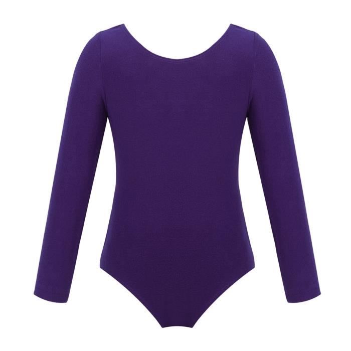 Justaucorps Fille Manches Longues Paillettes - Pour Danse Classique, Gymnastique, Patinage Artistique - Taille 6 à 16 Ans (5-16 Ans)