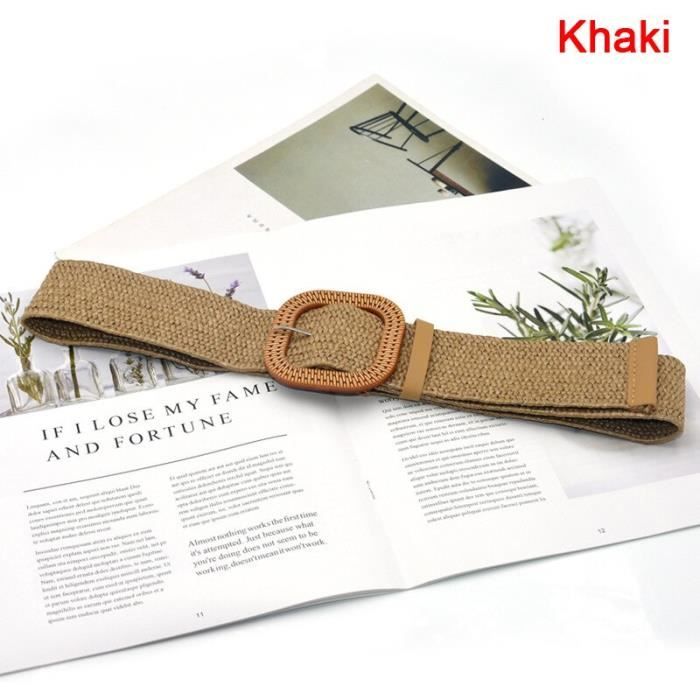 Ceinture Corde Macramé Avec Perles En Bois - Style Bohème, Franges, Anneau Bois - Pour Robes Et Tuniques
