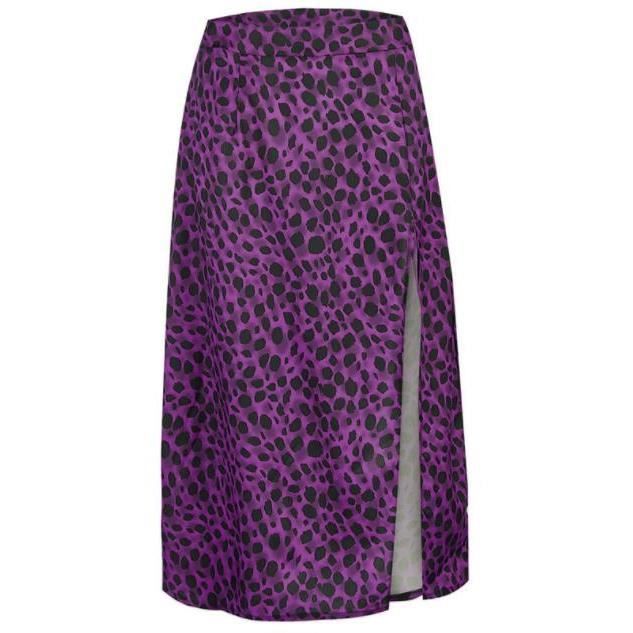 Jupe l?�opard - Midi Chic taille haute mode femme Purple - Cdiscount Pr??t-?�-Porter