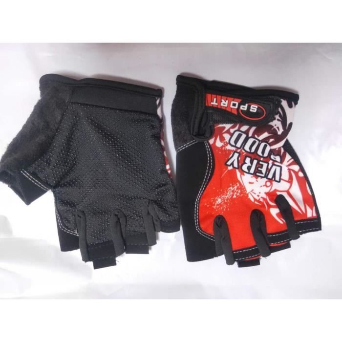 VERTAST Gants De Vélo Cyclisme Entraînement Fitness Rembourré Demi Doigt Absorption Des Chocs Antidérapant Respirant VTT Gants Pour Hommes Femmes, Noir, S