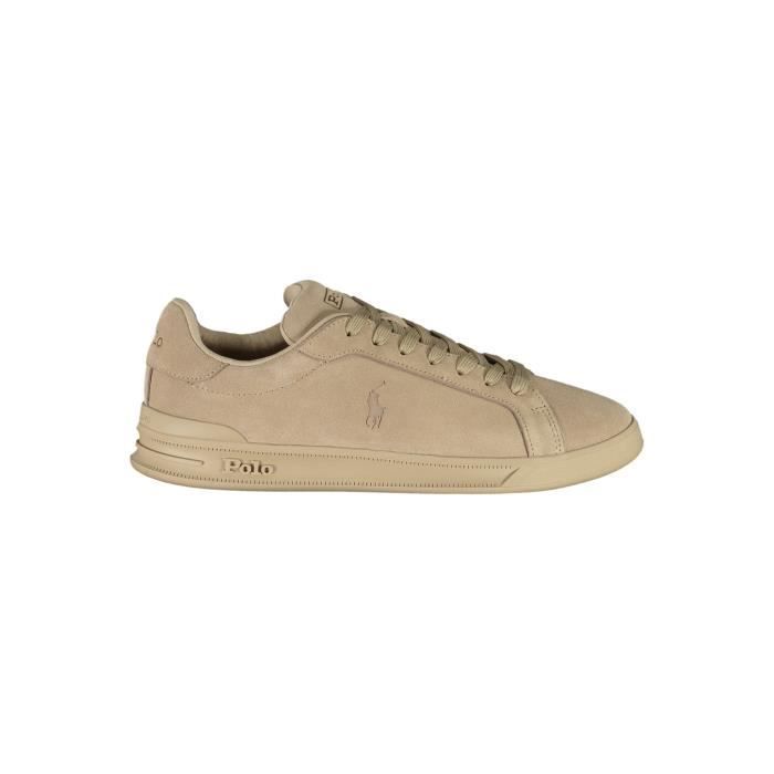 RALPH LAUREN Basket Sneakers Sport Running Homme Beige Textile SF13923