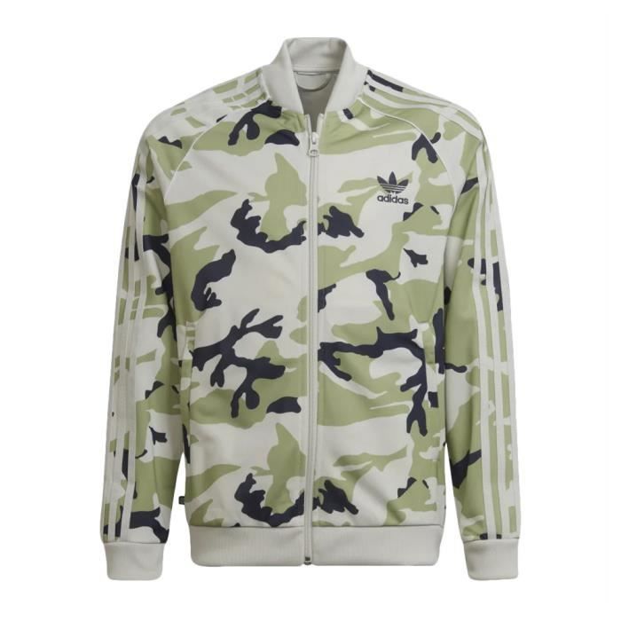 Veste de survêtement Adidas Camouflage Garçon - Coupe standard - Vert, gris, blanc - 100% polyester