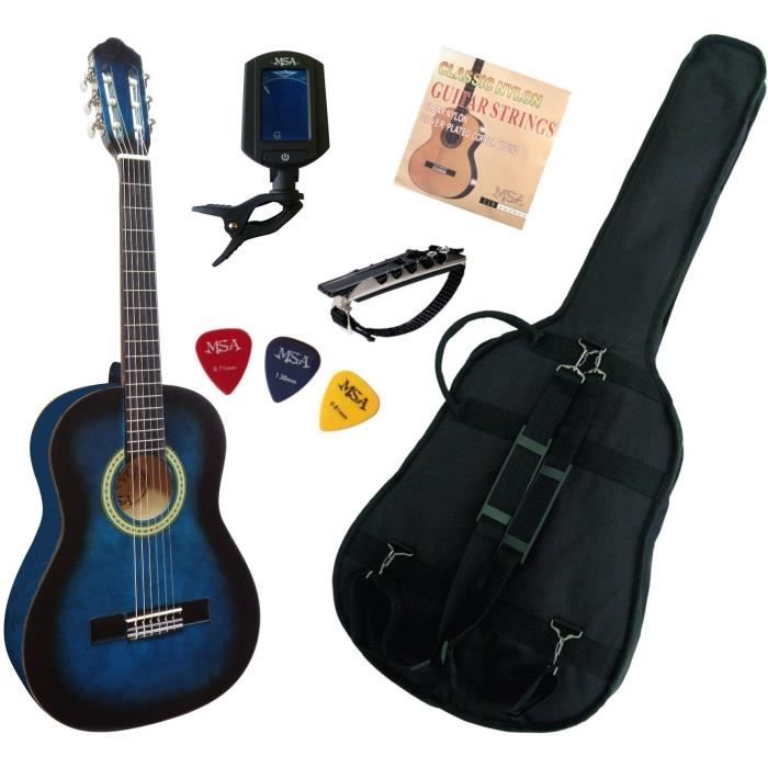 Pack Guitare Classique 12 Pour Enfant (69ans) Avec 5 Accessoires (bleu) Cdiscount