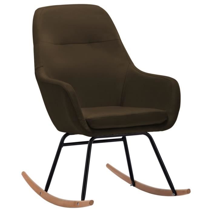 omabeta fauteuils à bascule - chaise à bascule marron tissu - meubles haut de gamme - m01551