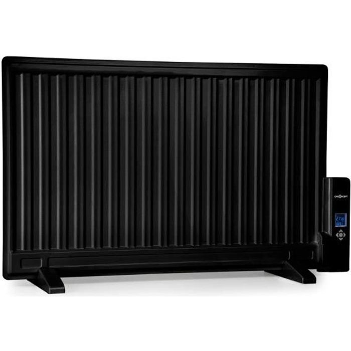 ONECONCEPT Wallander Radiateur &agrave; bain d'huile - chauffage mural ou mobile - &eacute;cran LED - 800W - noir