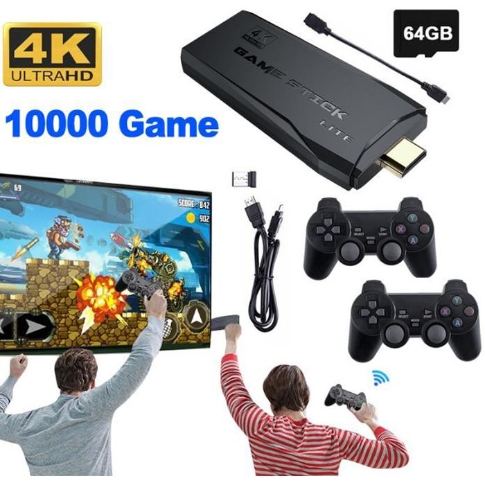 Generic Console De Jeu TV HDMI 4K DDR3 256MB Intégrée + 20000 Jeux Retro 2 Manettes De Jeu Sans Fil Generic Mpg1531520