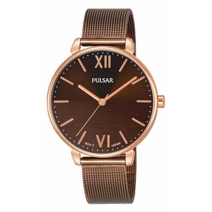 Montre femme Pulsar attitude acier milanais marron , - Achat/vente montre -  Cdiscount