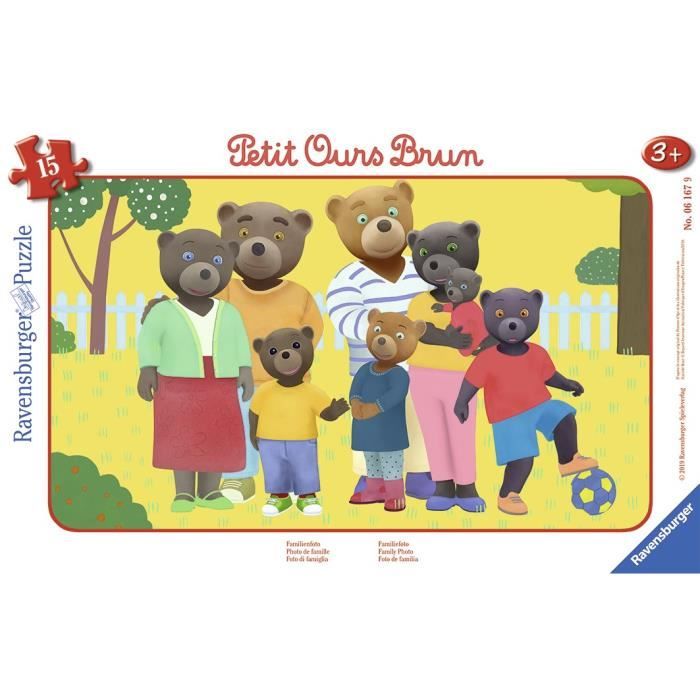 Ravensburger Puzzle Cadre 15 P Photo De Famille Petit Ours Brun Cdiscount