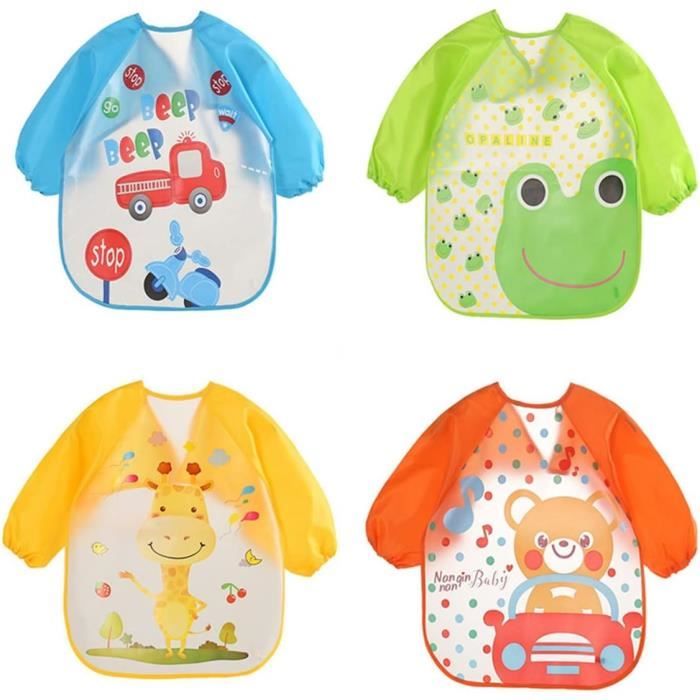 Lot De 50 Bavoirs Jetables Bébé Imperméables - Taille 35x24 Cm - Réglables Avec Poche - Pour 0-3 Ans