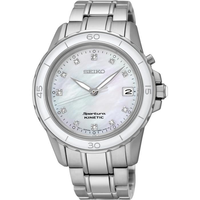 SEIKO Women's SKA881P1, Sportura,Kinetic,Stainless steel case and bracelet, Sapphire crystal,date,100m WR, DDJAY , - Achat/vente montre Noir - Cdiscount