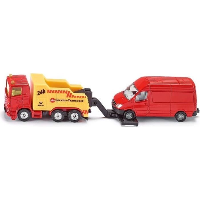 SIKU - Dépanneuse Avec Voiture 1/64ème - Véhicule Miniature - Rose - Mixte - 3 ans et plus SIKU - Dépanneuse Avec Voiture 1/64ème - Véhicule Miniature - Rose - Mixte - 3 ans et plus