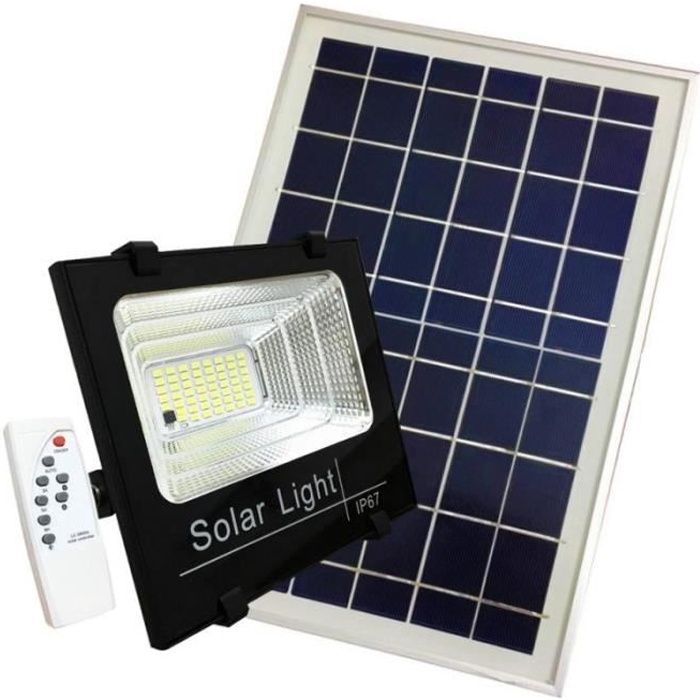 projecteur solaire led 100w dimmable avec détecteur - silamp - blanc - energie solaire - 9000 lumens