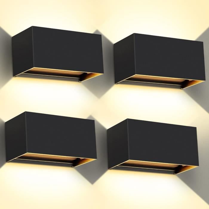 Kingwen 40W Applique Murale LED Exterieur 5000K Noire, Lampe Exterieur