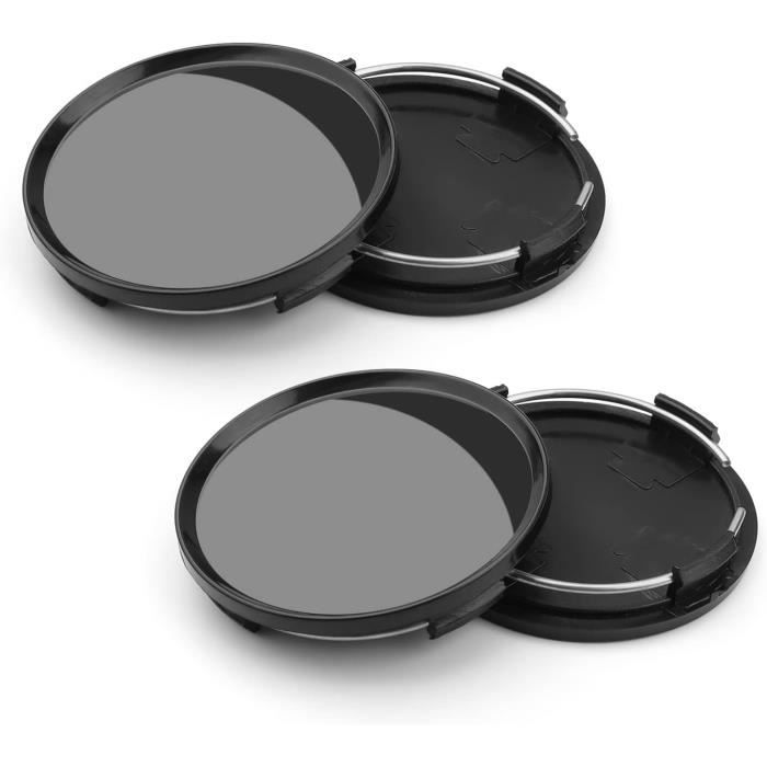 4 Cache-Moyeux Noir 49mm Pour Jantes Abarth/Fiat - Aluminium/Plastique, Logo Abarth - Occasion En Bon État