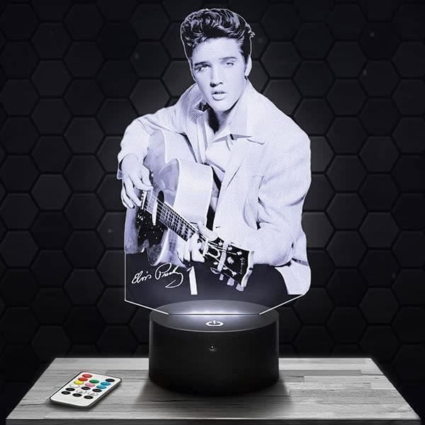 Lampe de chevet - Veilleuse Tactile Elvis Presley Lampe 3D LED illusion