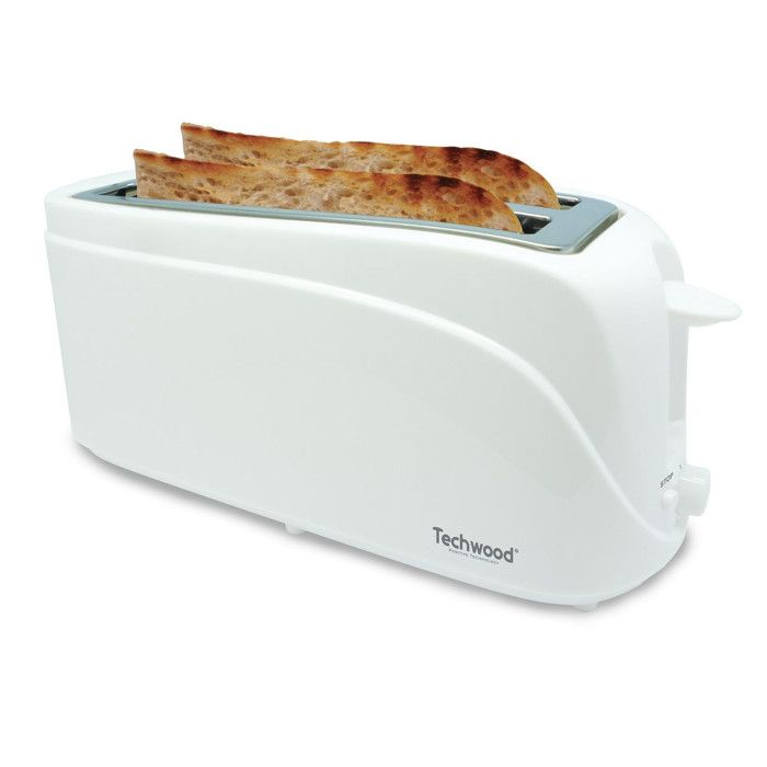 Techwood Grille Pain TGP-502 - 2 longues fentes - 1300 Watt - Ralasse miettes - Coloris