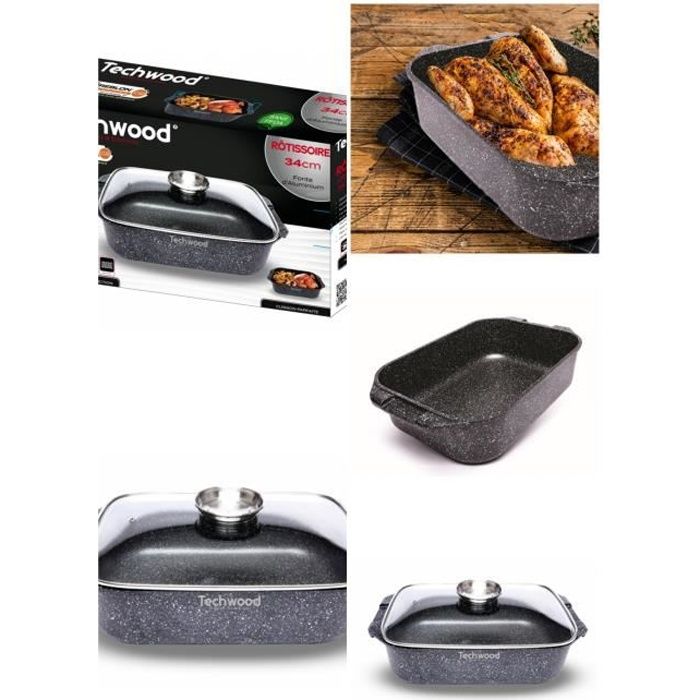 Rôtissoire 34cm en Fonte d?aluminium Effet Pierre tous types de feux dont induction - vue 2