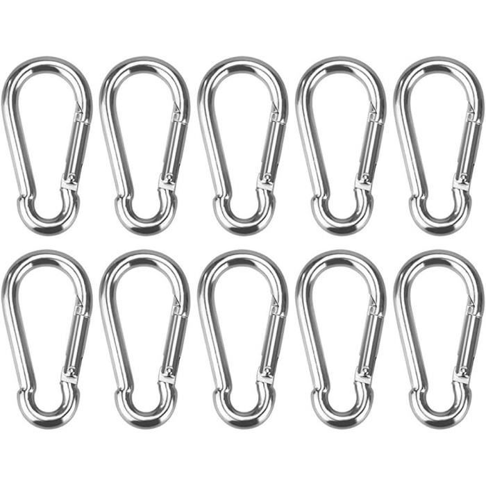 Lot De 2 Mousquetons, Grands Mousquetons En Aluminium De 7,6