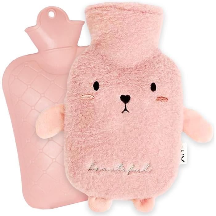 Bouillotte En Peluche Ours Brun 1L - Housse Amovible - Pour Chauffage Et Confort - Idéale En Hiver