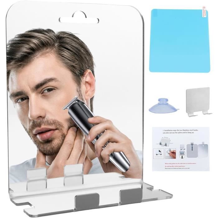 Miroir De Douche Antibuée TAILI - Avec Support Rasoir Et Ventouse - Acrylique Incassable