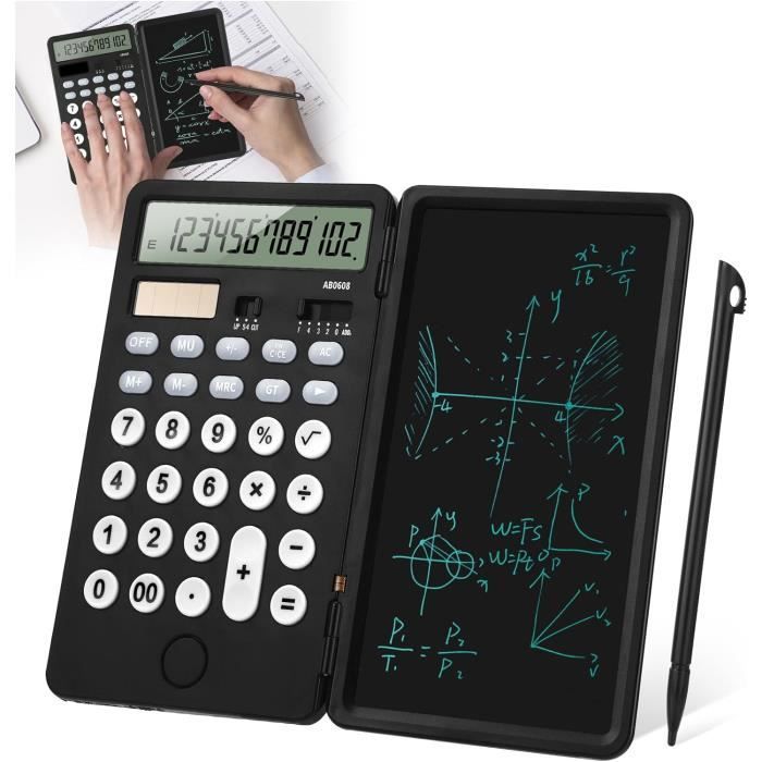 Calculatrice Portable, Facile à Lire, Pratique à Transporter, Calculatrices De Bureau à Double Alimentation, Cadeaux D'affaires Pour Le Bureau à Domicile(Black