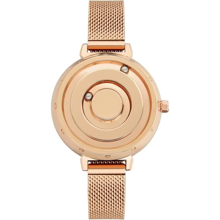 Montre Femme EUTOUR Magnétique Minimaliste - Sphères Flottantes Quartz 36mm - Bracelet Magnétique Luxe
