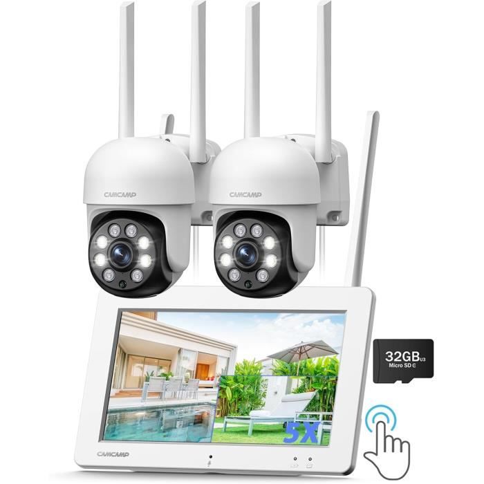 Kit Camera Vision Kit Caméras De Surveillance Extérieure Avec Moniteur 3Mp 7
