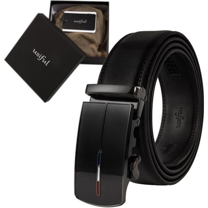 Homme Luxe Automatique Boucle Ceinture en cuir Ceinture Ceinture Ceinture Sangle buckl B0D8