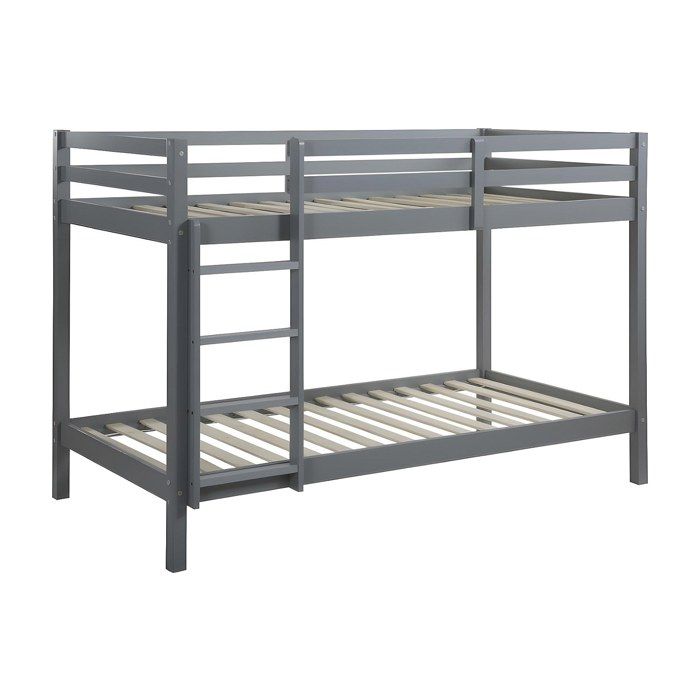 Lits superposés ANICET II - 2 x 90 x 190cm - Pin Massif - Gris