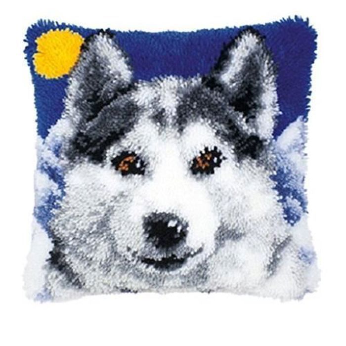 Kit DIY Coussin Au Point Noué - Canevas 43x43 Cm, Motif étoiles Et Lune