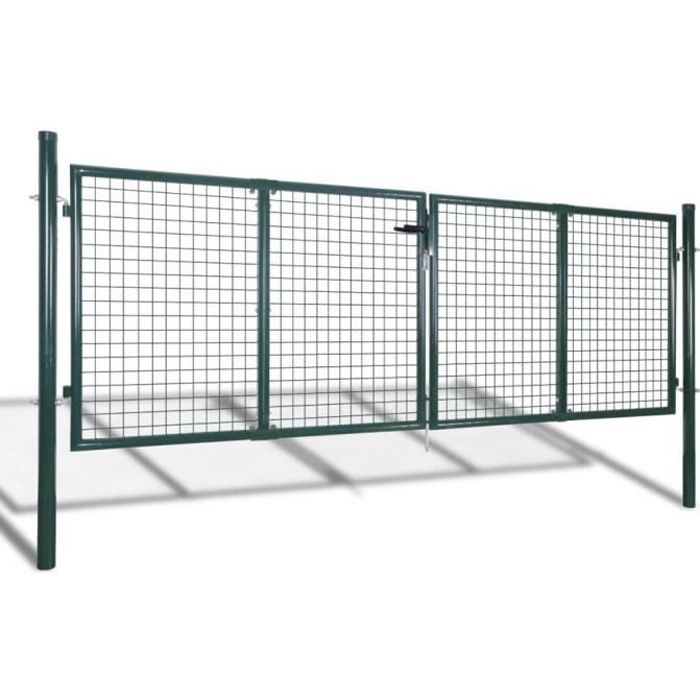 VidaXL Portail de clôture Acier 306x175 cm Vert