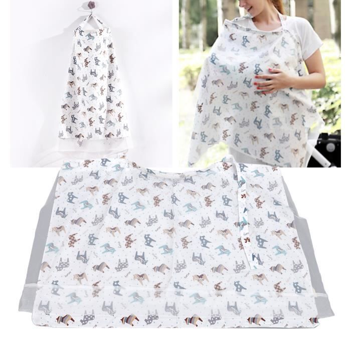 Cape D'Allaitement HXC - Coton Doux, Respirante, Ajustable, Pour Mamans Et Bébés, Couleur Kaki