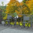 Ensemble bistro de jardin pliable - 2 chaises, table plateau lattes - alu teslin anthracite-1