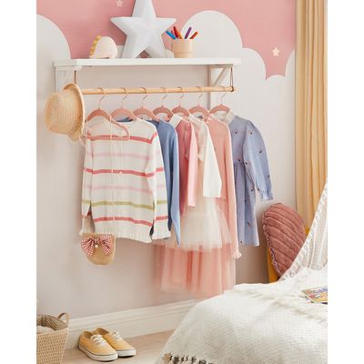 Lot De 40 Cintres 28.5 Cm Pour Vêtements Bébé Avec Crochet Pivotant à 360° - Bois Clair