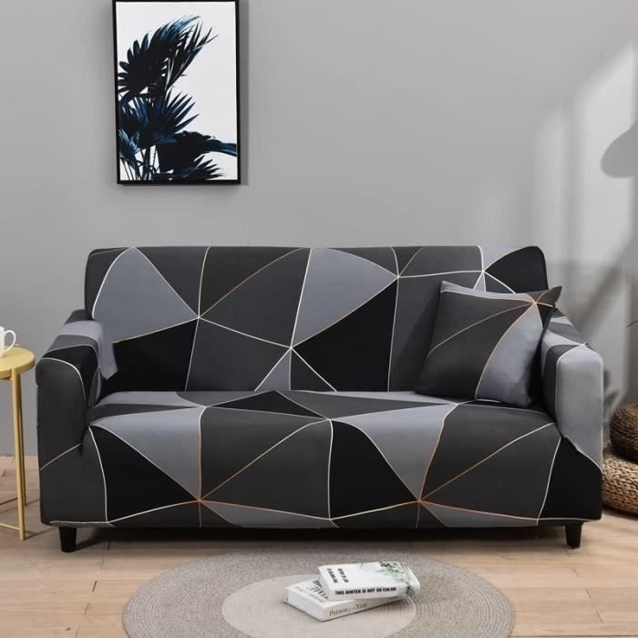 Housse De Canapé D'Angle VEAI - Extensible Avec Accoudoirs Pour Canapé 1-4 Places, Protection Anti-Taches